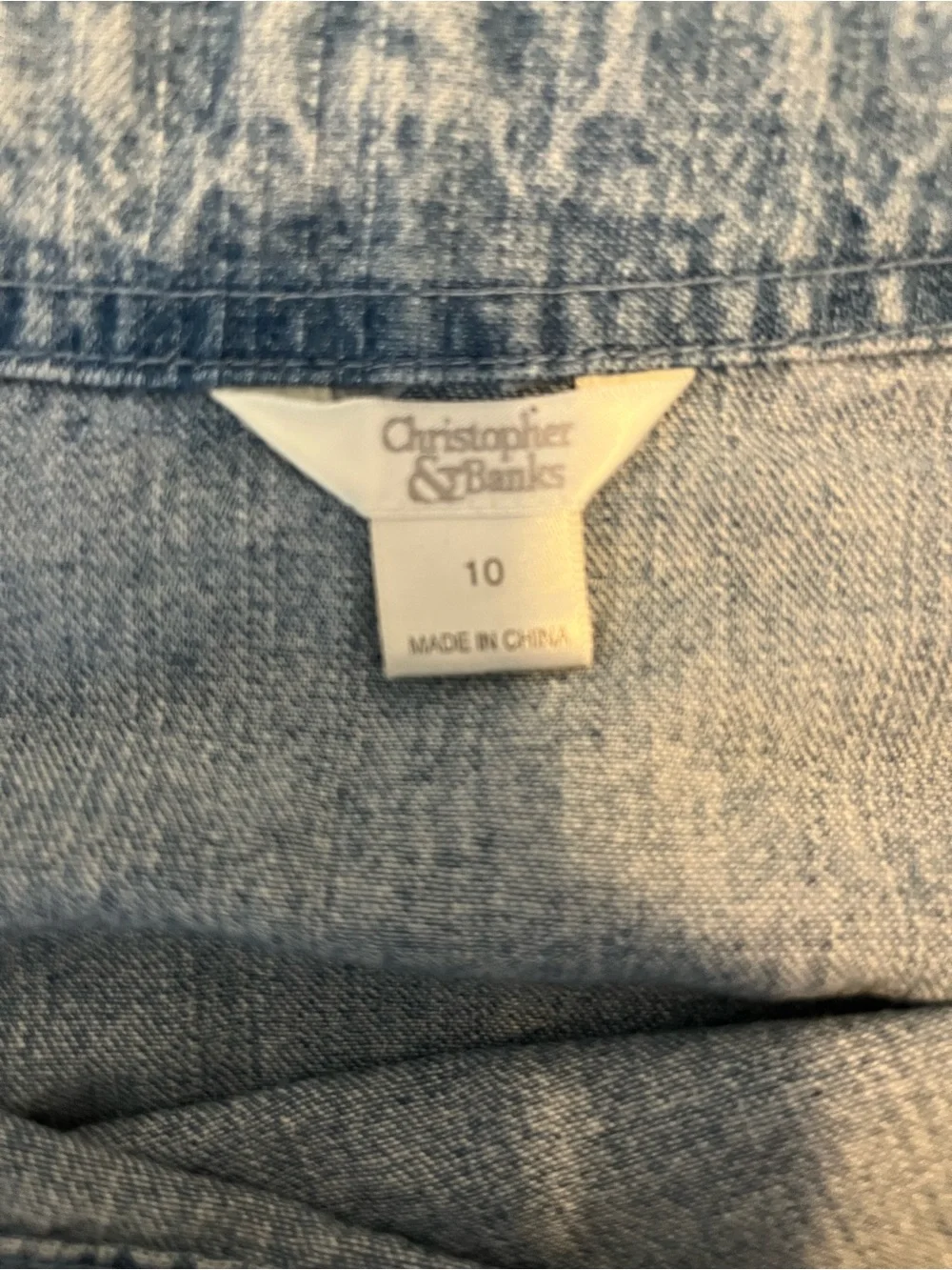 Christopher & Banks‎ Embroidered Denim Skirt Size 10
